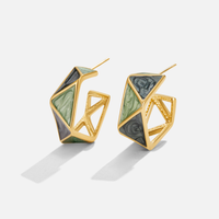 Green Atlantis Hoop Earrings