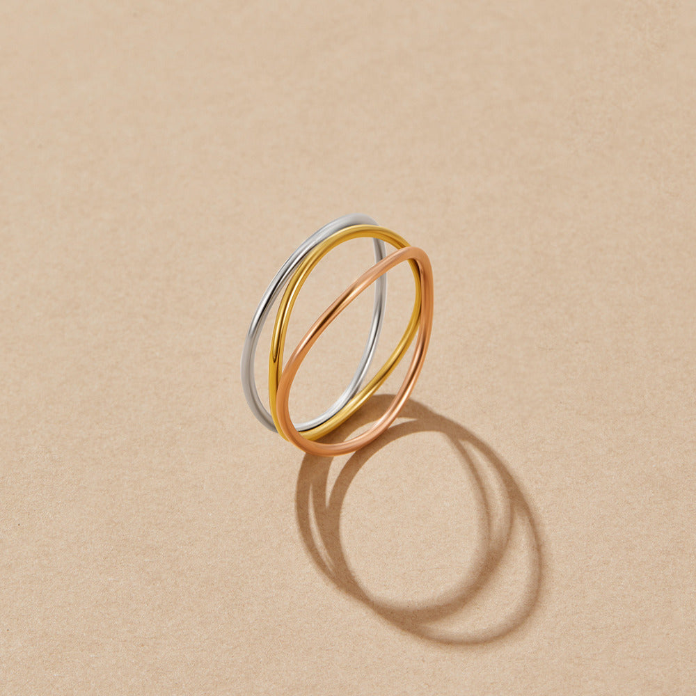 Ayla Three Toned Layered Ring - Beautiful Earth Boutique