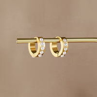 Gold Eula Pearl Hoop Earrings