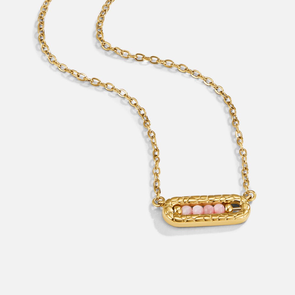 Blush Pink Bar Pendant Necklace - Beautiful Earth Boutique
