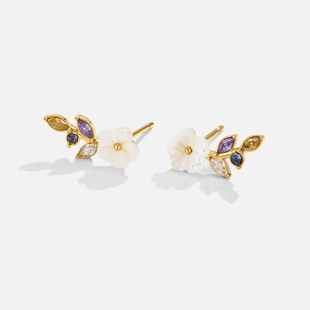 Crystal White Blossom Earrings - Beautiful Earth Boutique