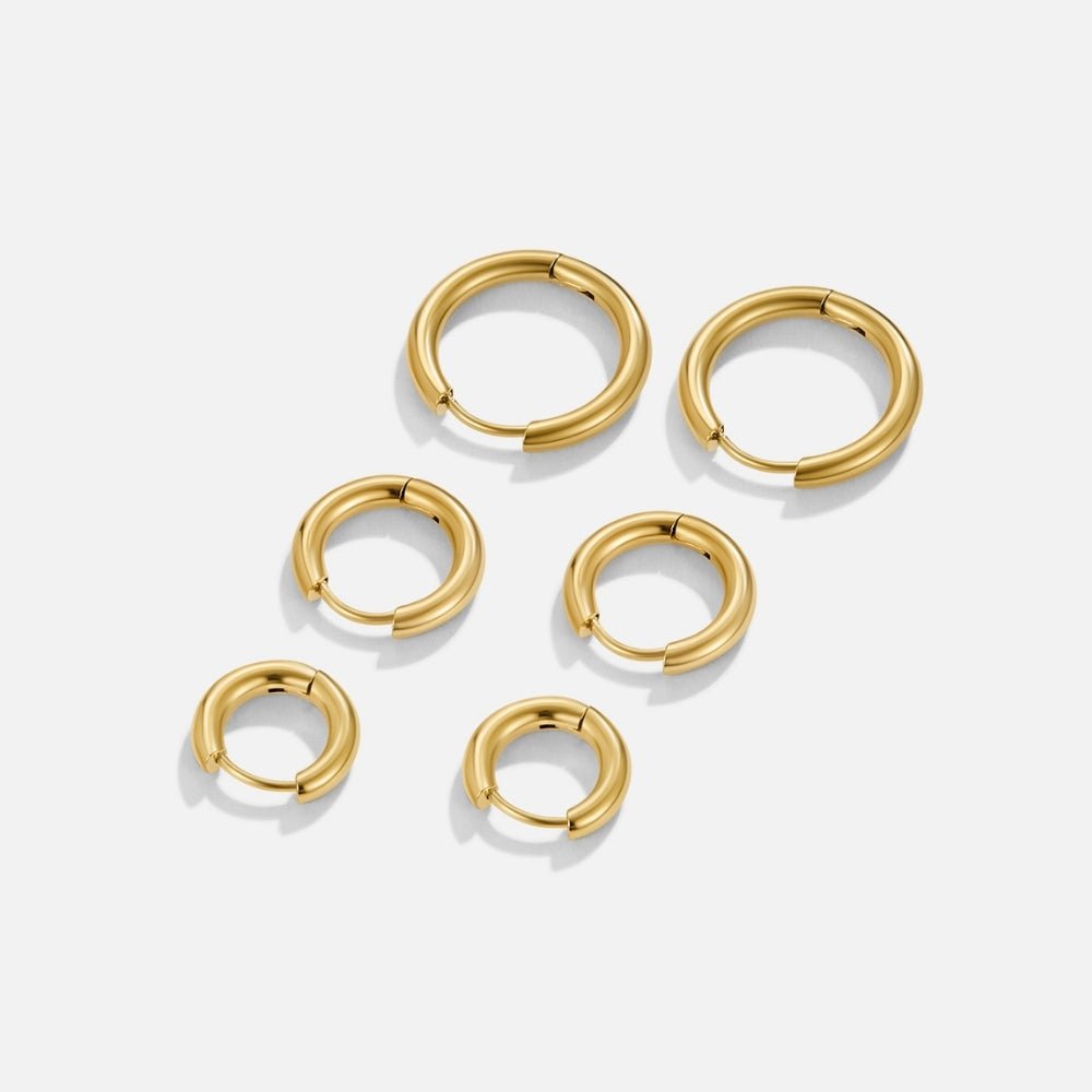 Gold Trio Mini Hoop Set - Beautiful Earth Boutique
