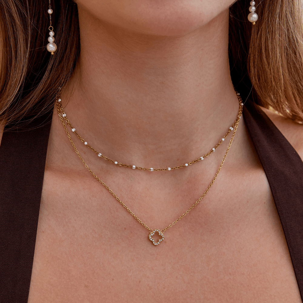 Luxe Crystal Clover Necklace - Beautiful Earth Boutique