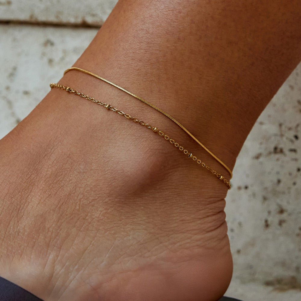 Pia Gold Layered Anklet - Beautiful Earth Boutique