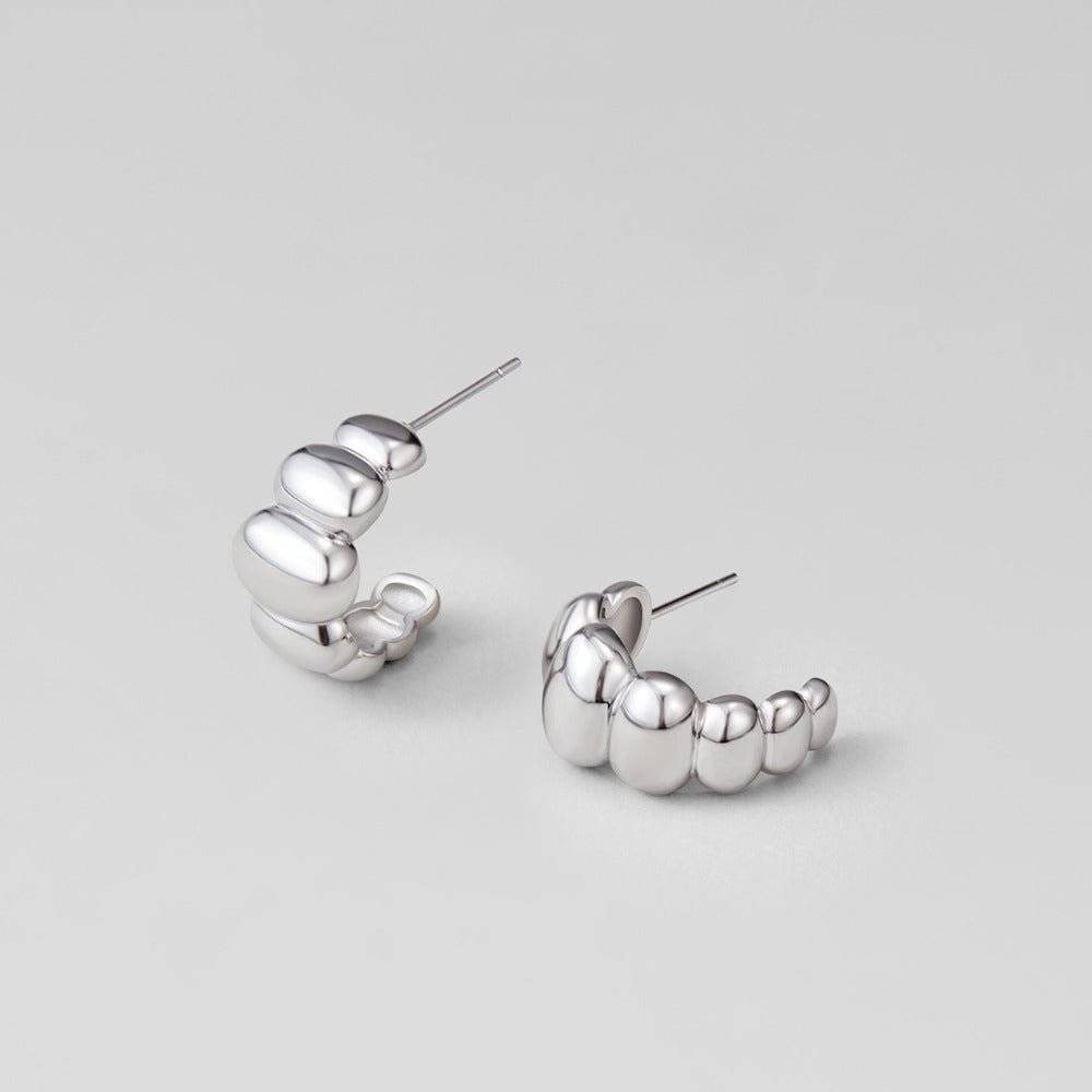 Rene Silver Puff Earrings - Beautiful Earth Boutique