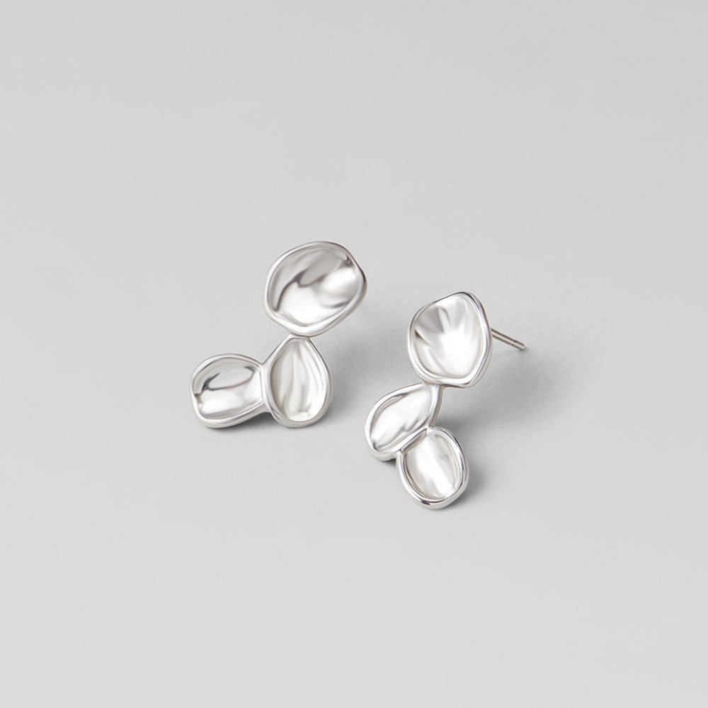 Tori Silver Petal Drop Earrings - Beautiful Earth Boutique