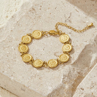 Lara Gold  Medallion Bracelet