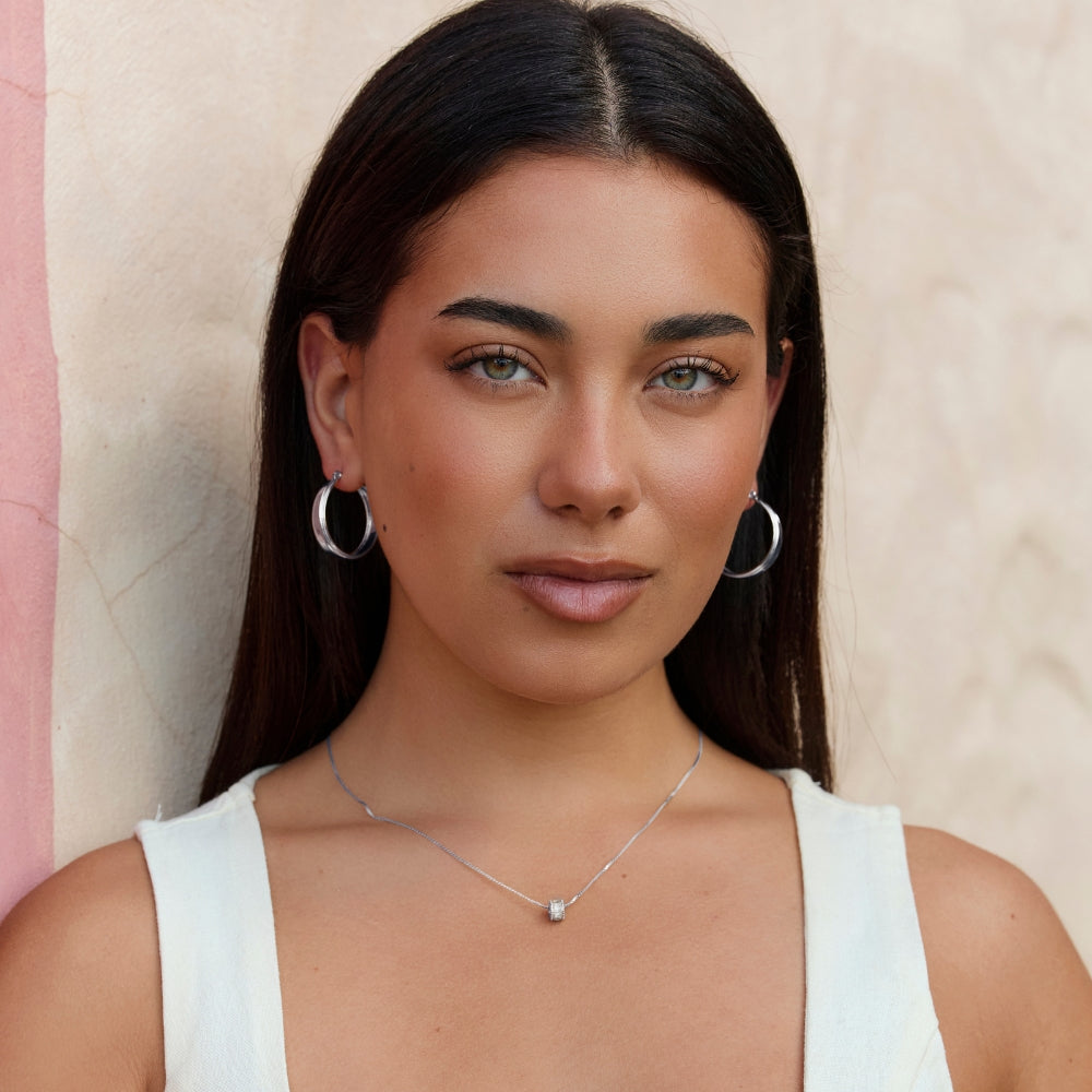Orelia Silver Hoop Earrings