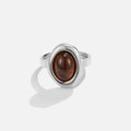 Silver Amber Ring