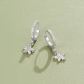 Silver Crystal Petal Drop Earrings
