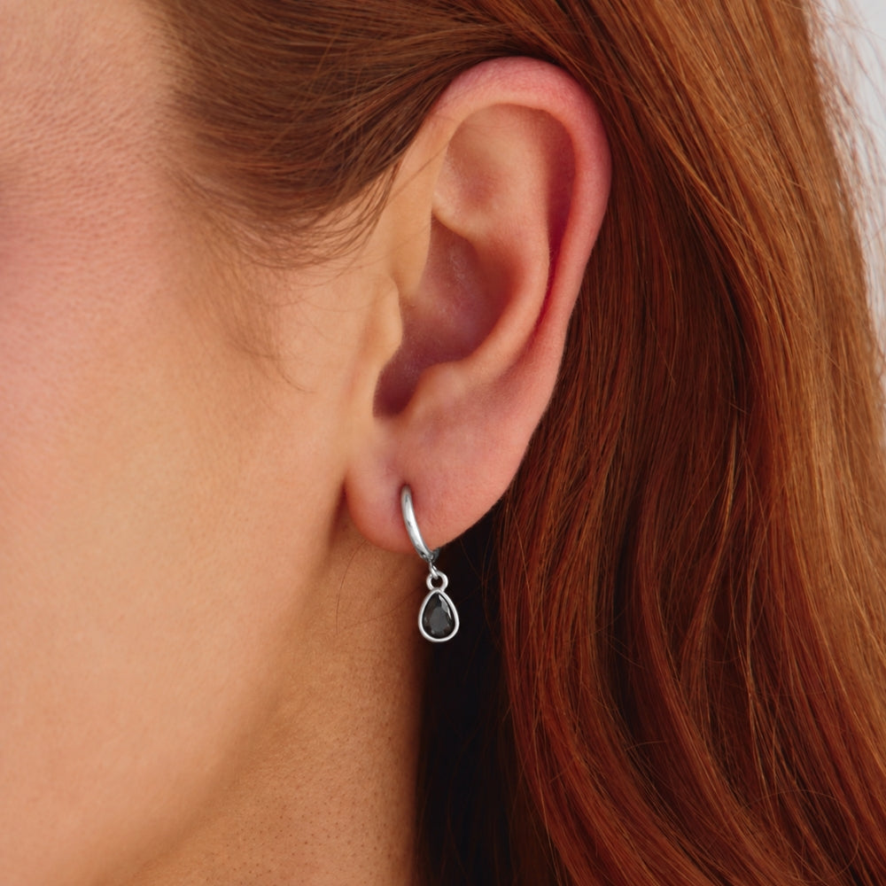 Silver Midnight Teardrop Earrings