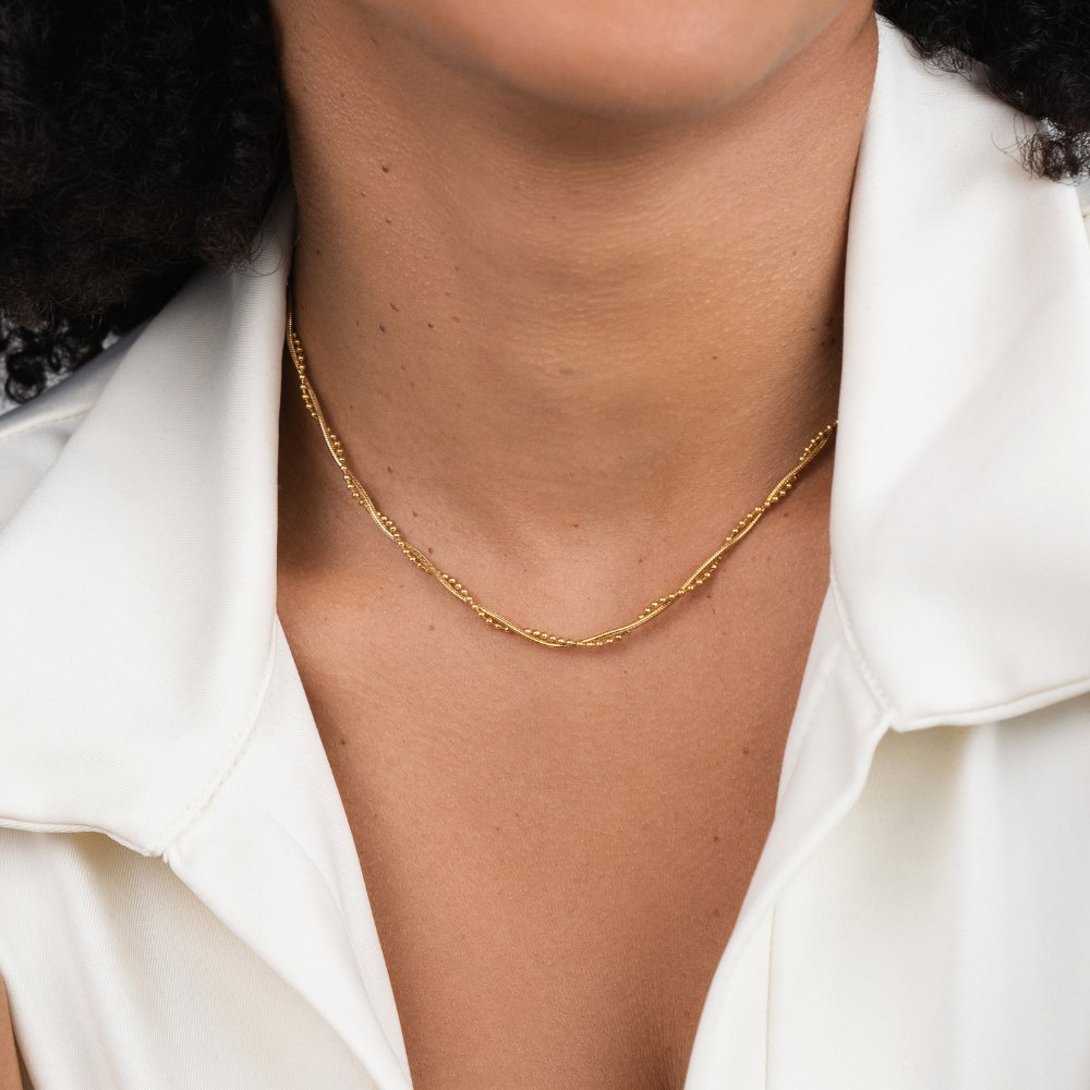 Amaya Twisted Gold Necklace - Beautiful Earth Boutique