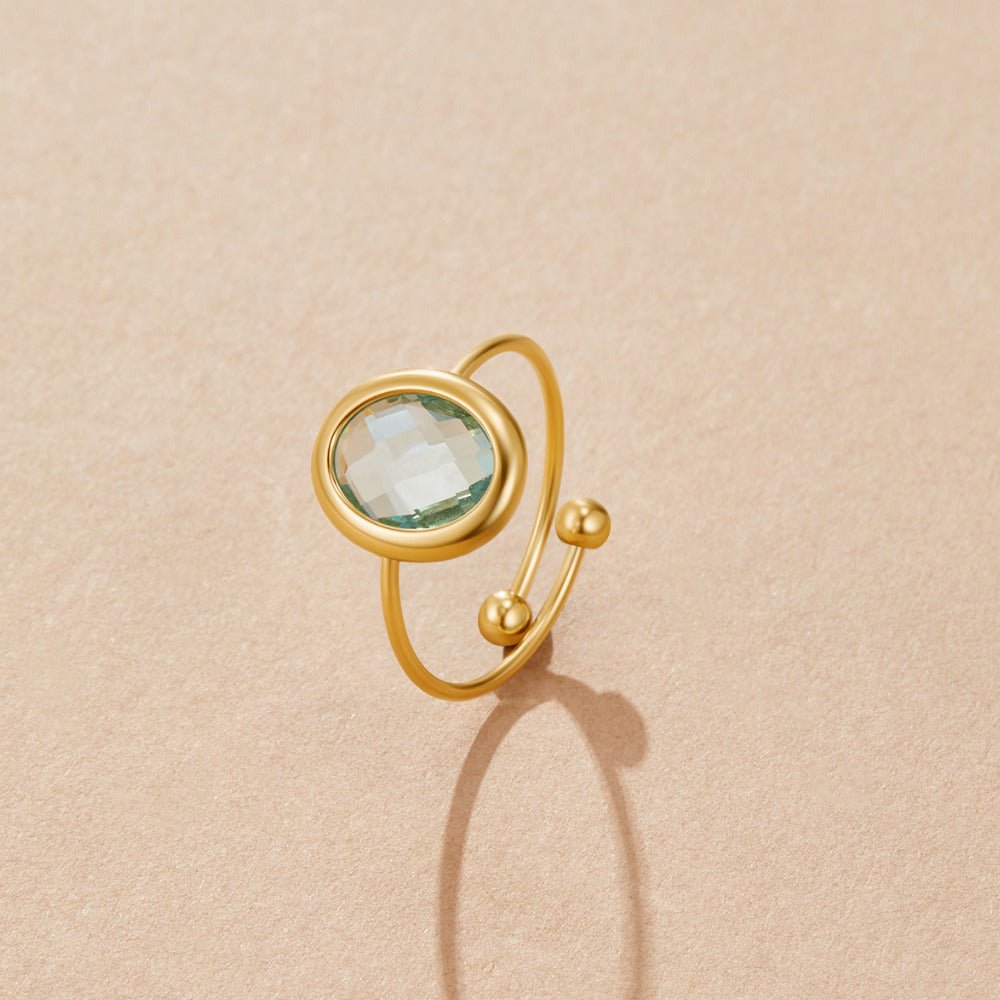Aquamarine Crystal Gold Ring - Beautiful Earth Boutique