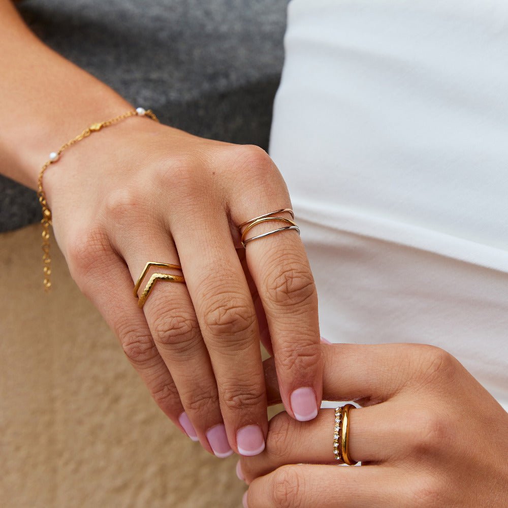 Ayla Three Toned Layered Ring - Beautiful Earth Boutique