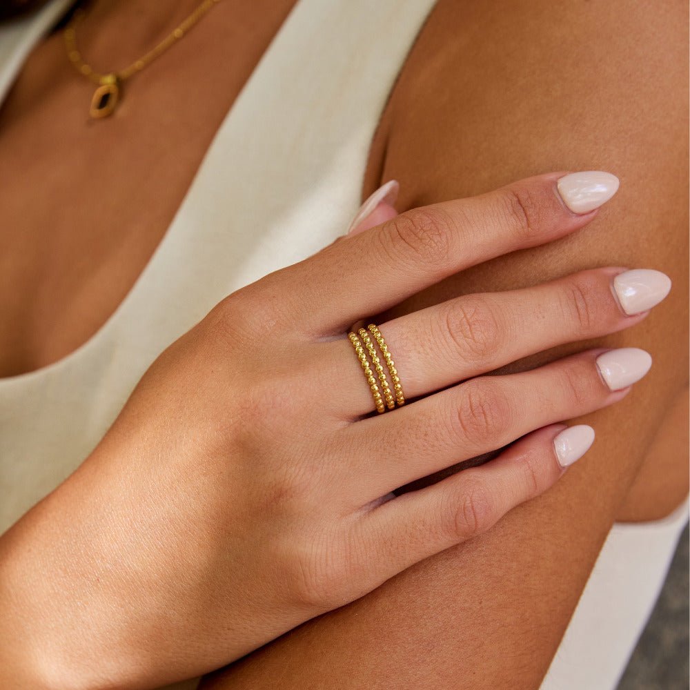 Beaded Ohio Gold Ring - Beautiful Earth Boutique