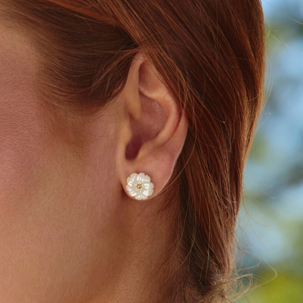 Blooming White Cherry Blossom Earrings - Beautiful Earth Boutique