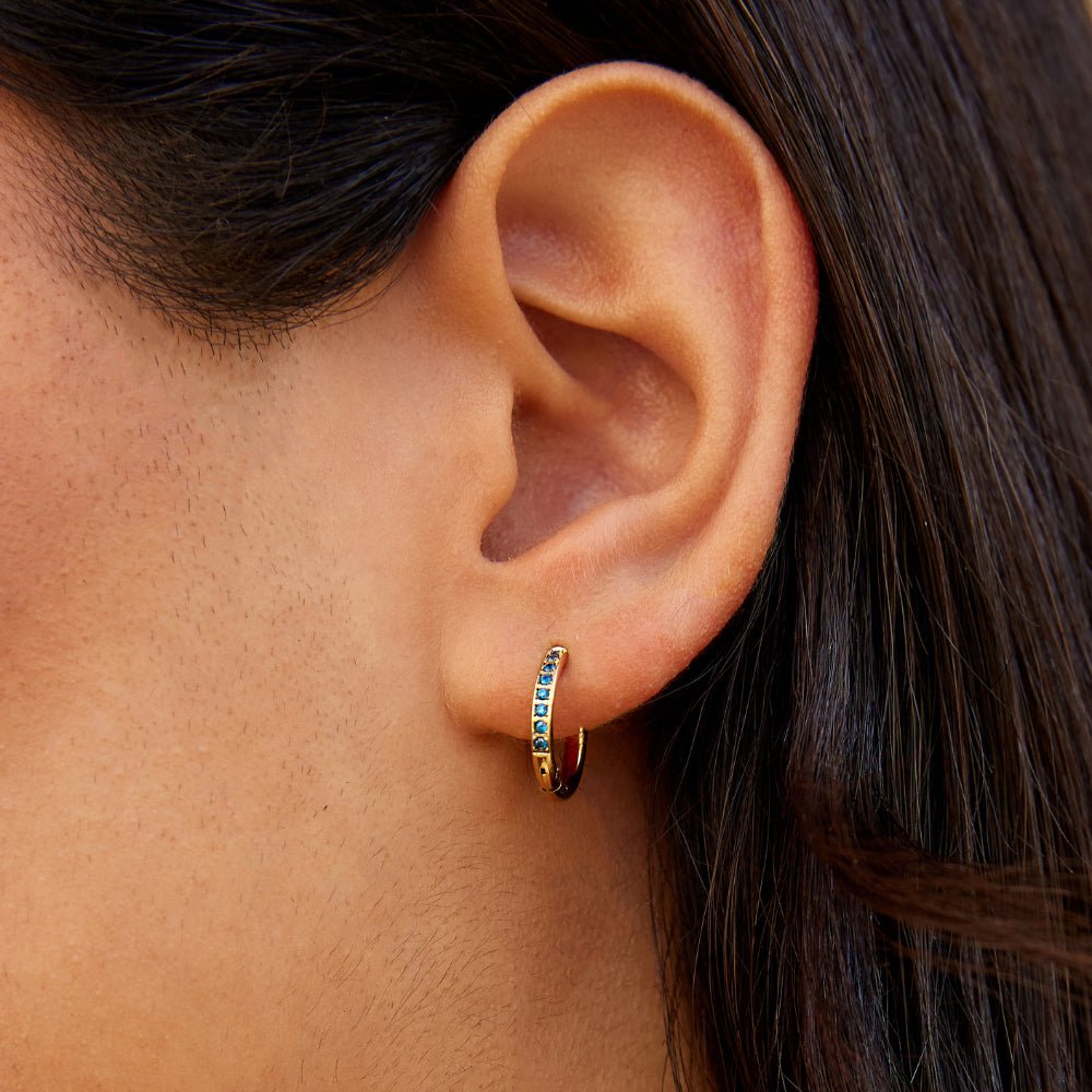 Blue Eternity Hoop Earrings - Beautiful Earth Boutique