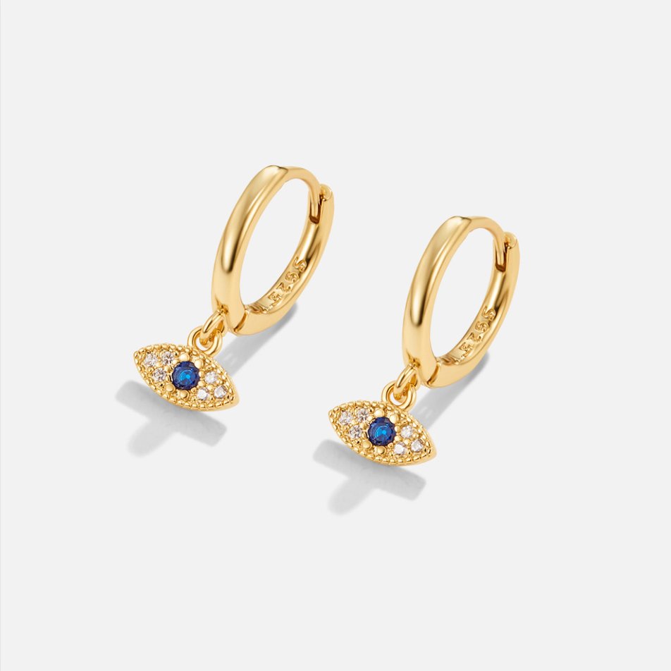 Blue Evil Eye Drop Earrings - Beautiful Earth Boutique