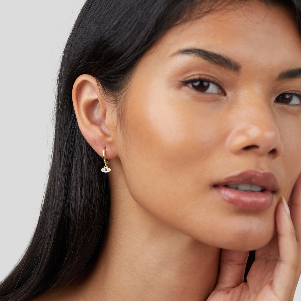 Blue Evil Eye Drop Earrings - Beautiful Earth Boutique