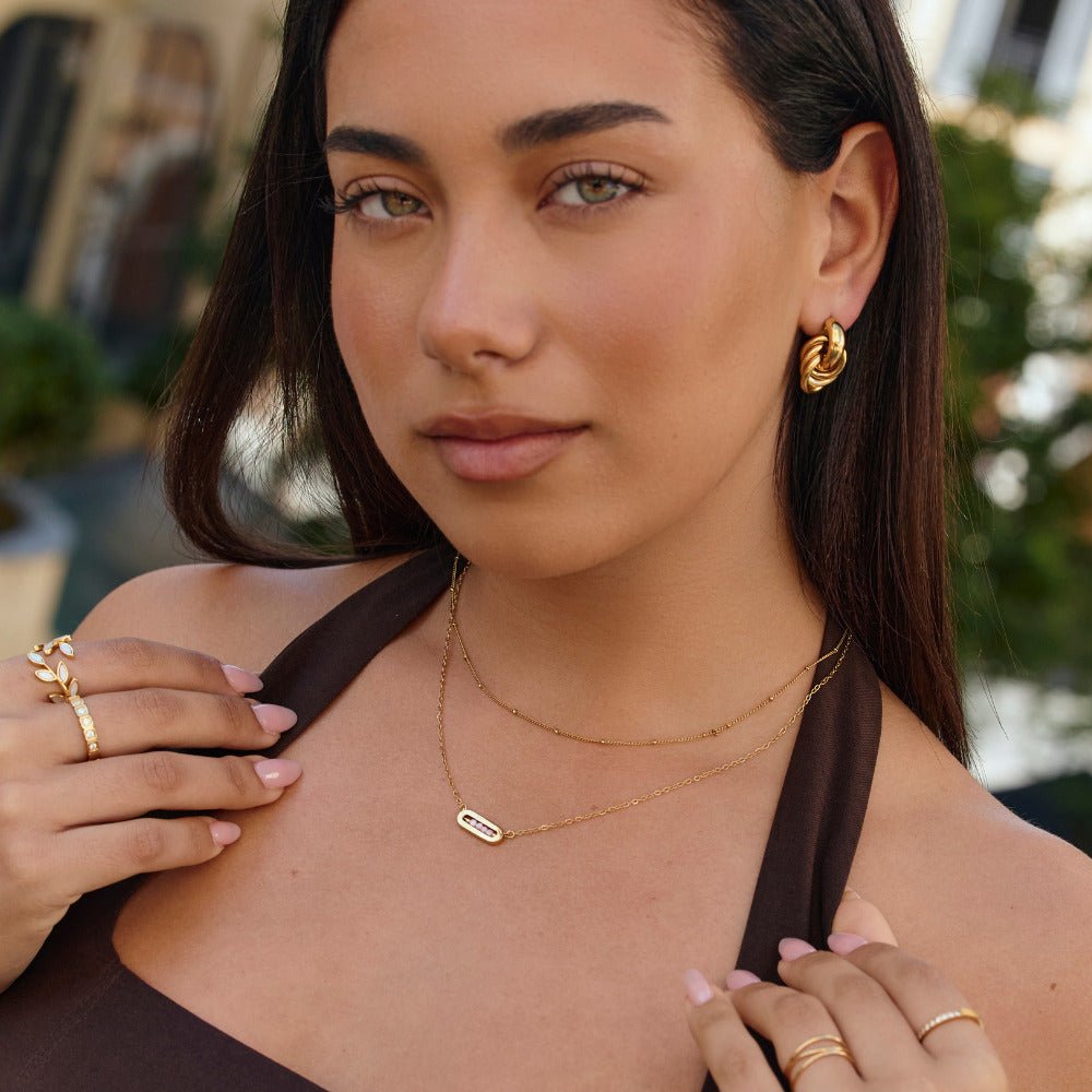 Blush Pink Bar Pendant Necklace - Beautiful Earth Boutique