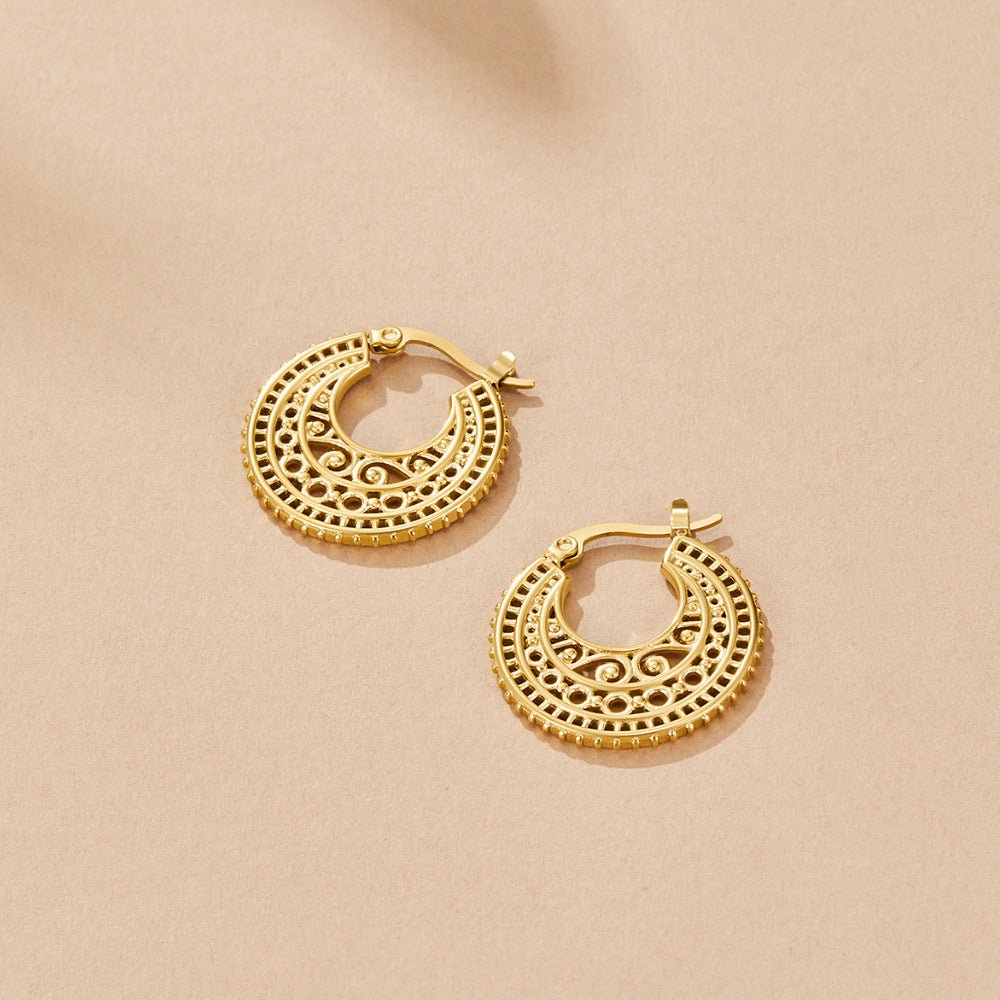 Boho Chic Gold Hoop Earrings - Beautiful Earth Boutique