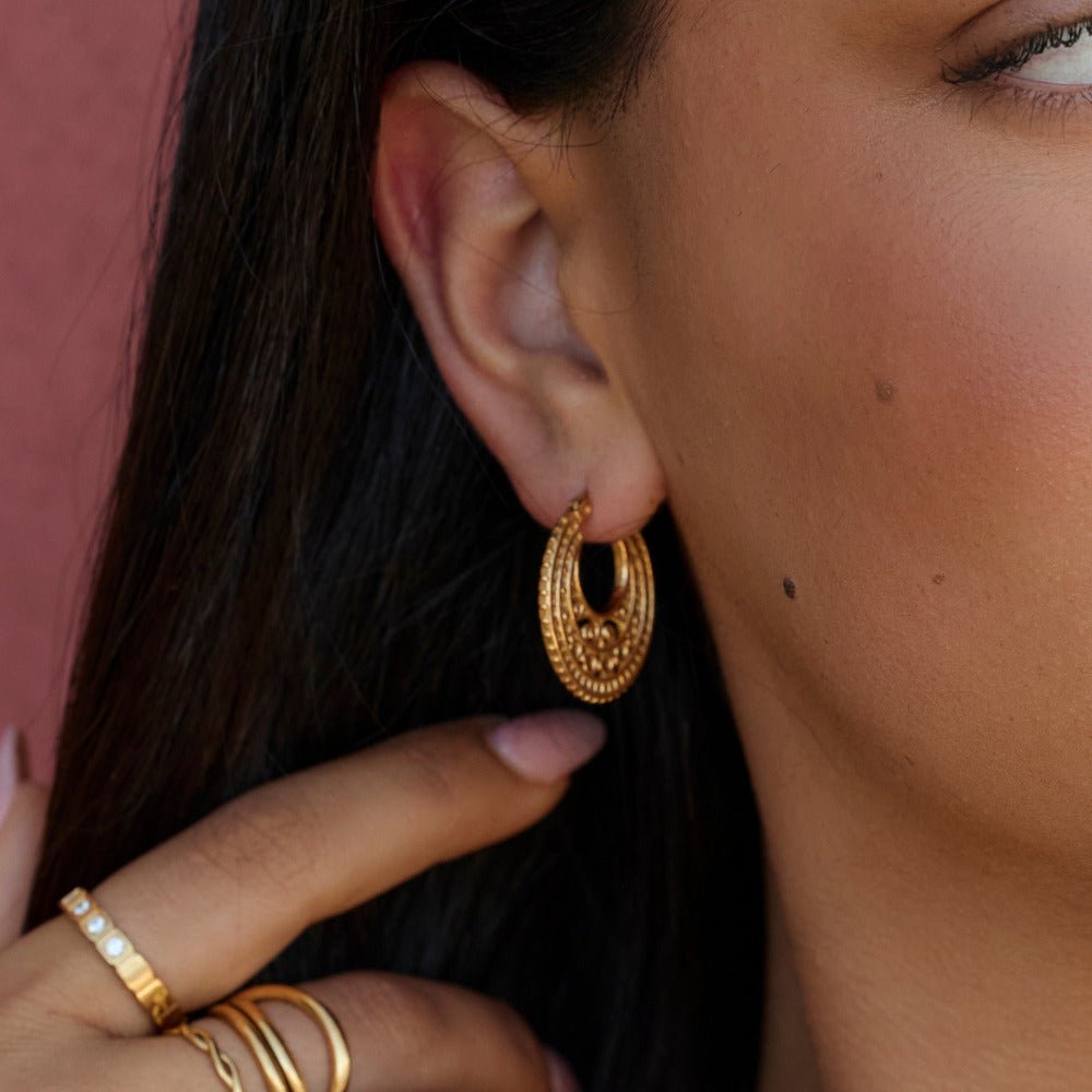 Boho Chic Gold Hoop Earrings - Beautiful Earth Boutique