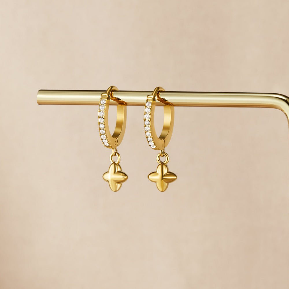 Bubble Petal Drop Hoop Earrings - Beautiful Earth Boutique