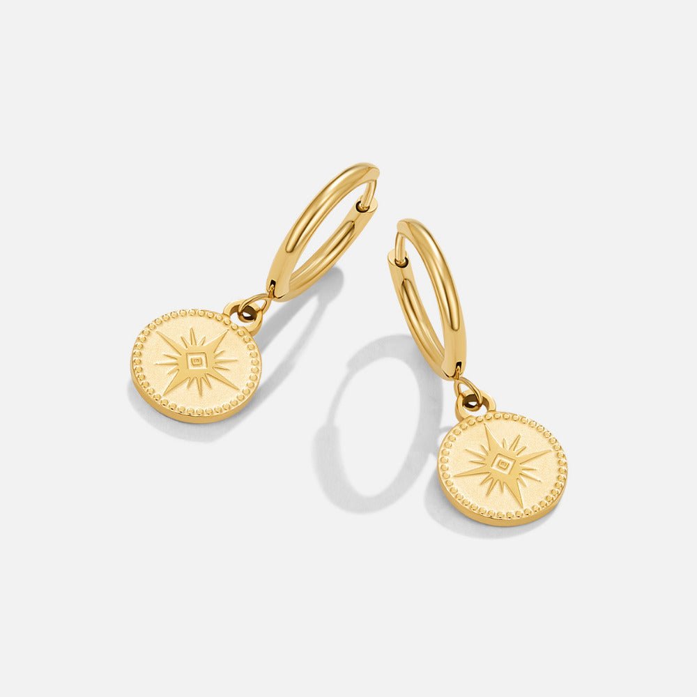 Celestial Gold Coin Earrings - Beautiful Earth Boutique