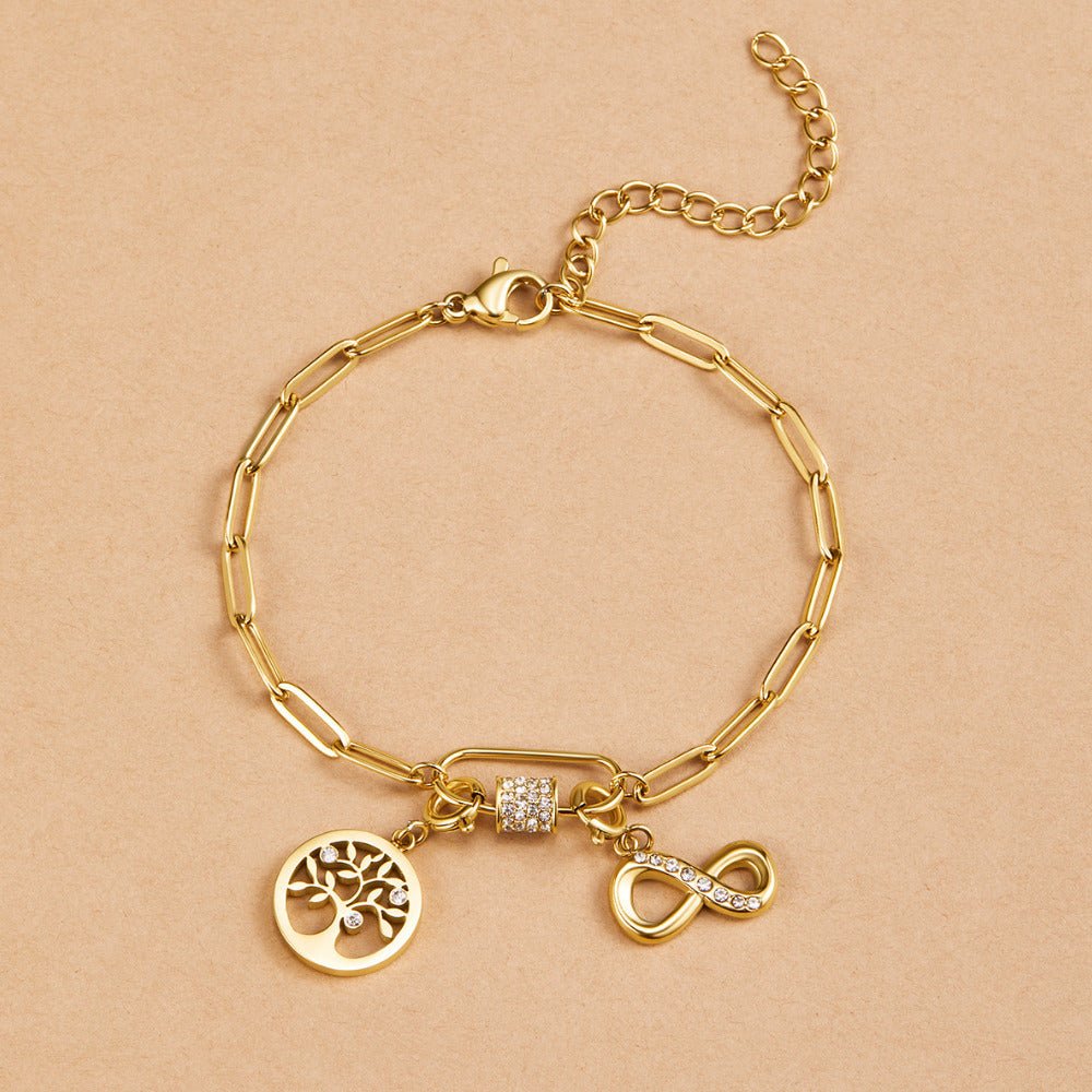 Crystal Paperclip Charm Bracelet - Beautiful Earth Boutique