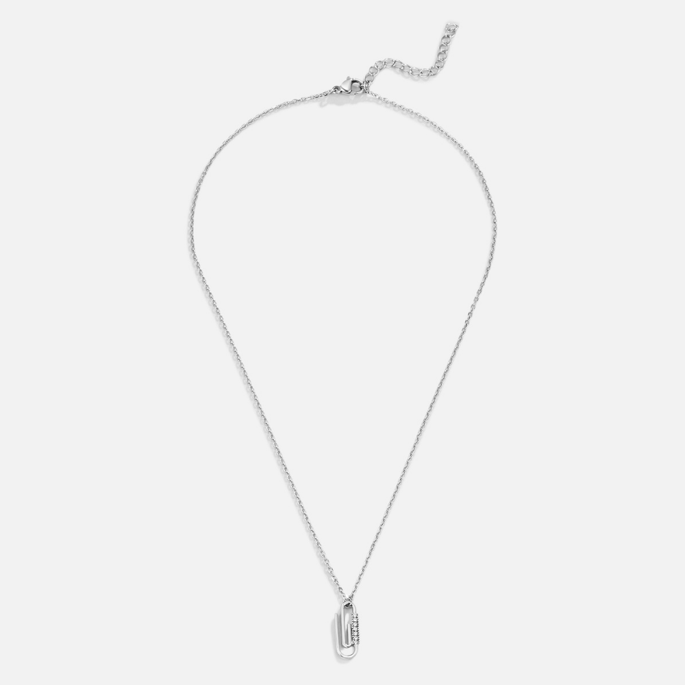 Crystal Paperclip Silver Necklace - Beautiful Earth Boutique