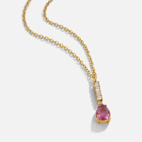 Crystal Pink Teardrop Necklace - Beautiful Earth Boutique