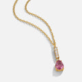 Crystal Pink Teardrop Necklace