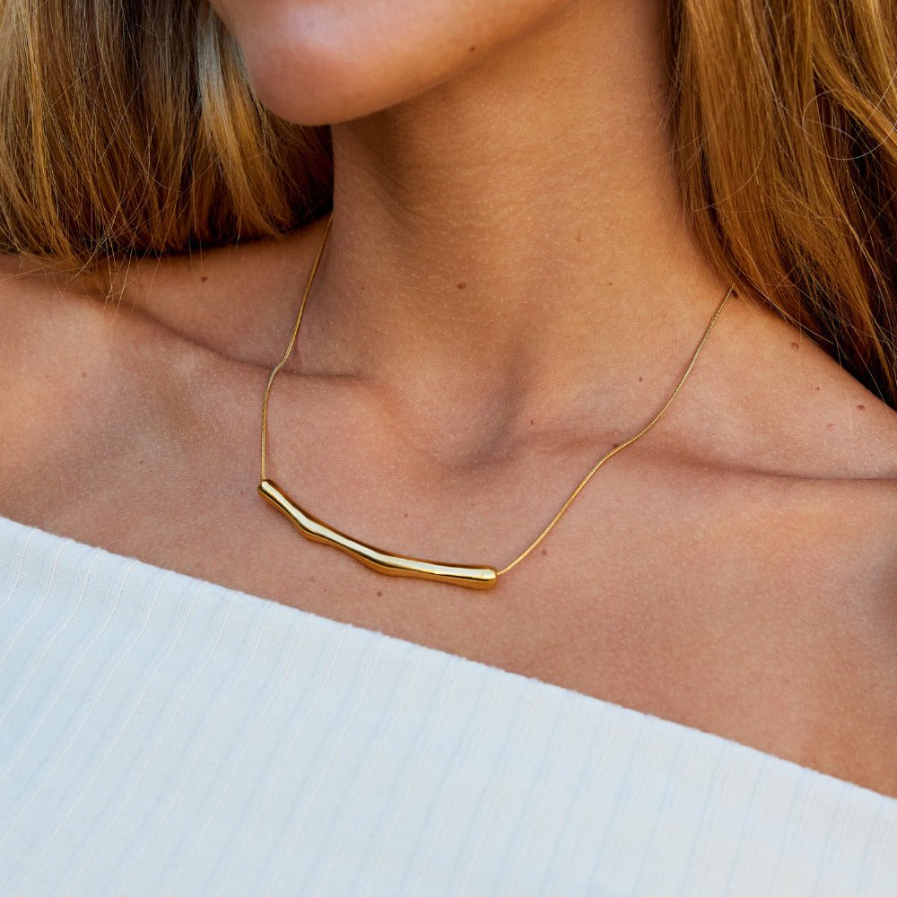 Deana Gold Bamboo Necklace - Beautiful Earth Boutique