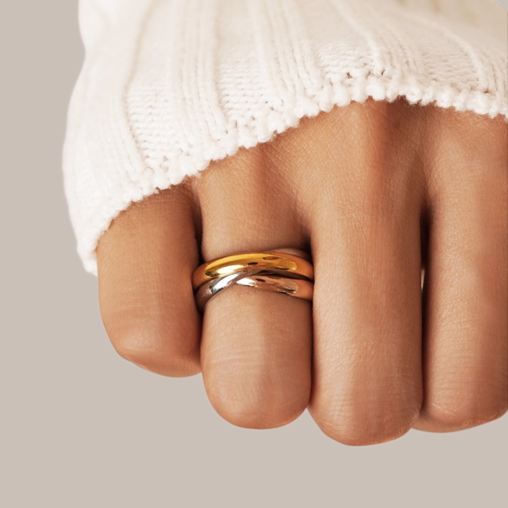 Elena Three - Toned Loop Ring - Beautiful Earth Boutique