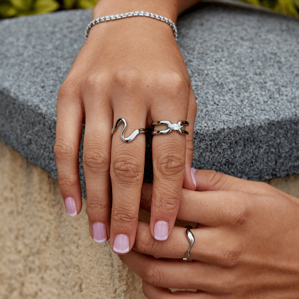 Eliza Silver Link Chain Ring - Beautiful Earth Boutique