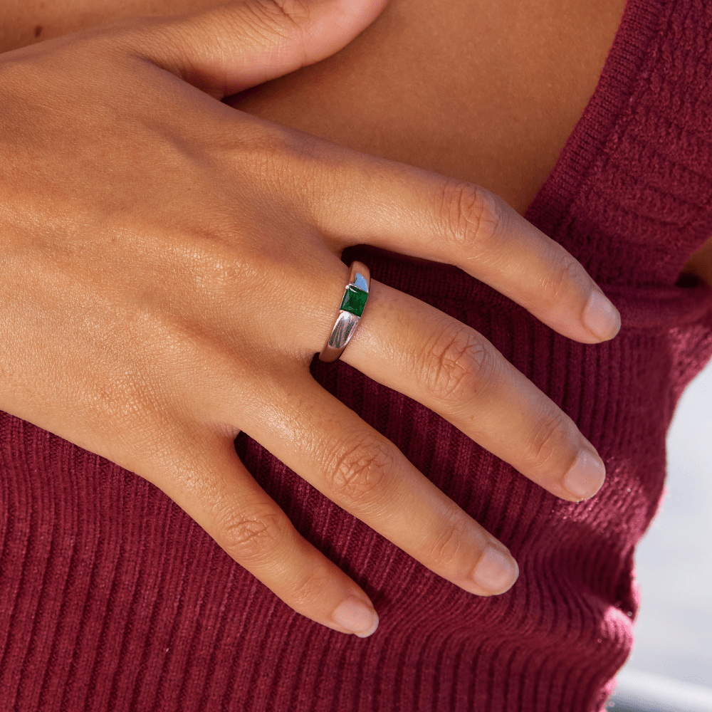 Ember Silver & Emerald Ring - Beautiful Earth Boutique