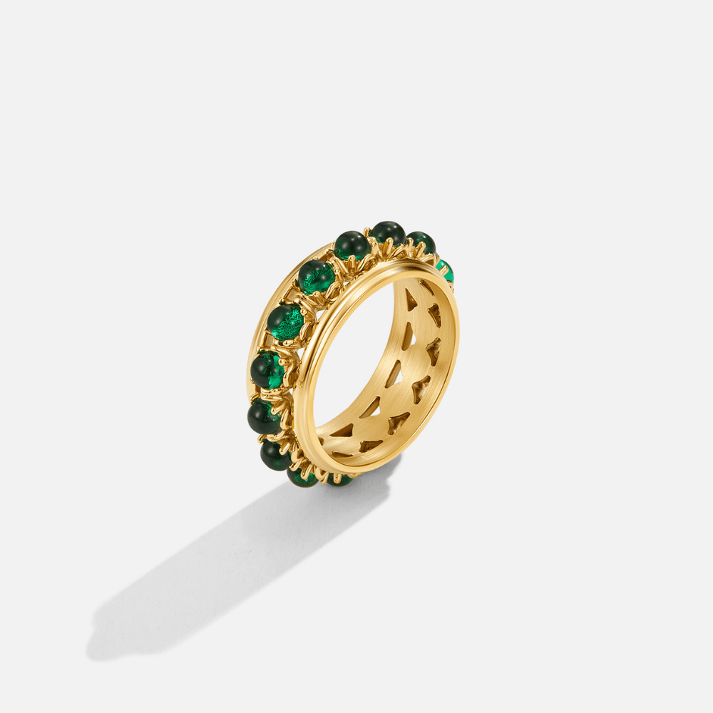 Emerald Stone Crystal Ring - Beautiful Earth Boutique