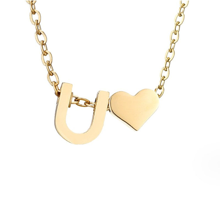 Forever Love & Letter Gold Necklace - Beautiful Earth Boutique
