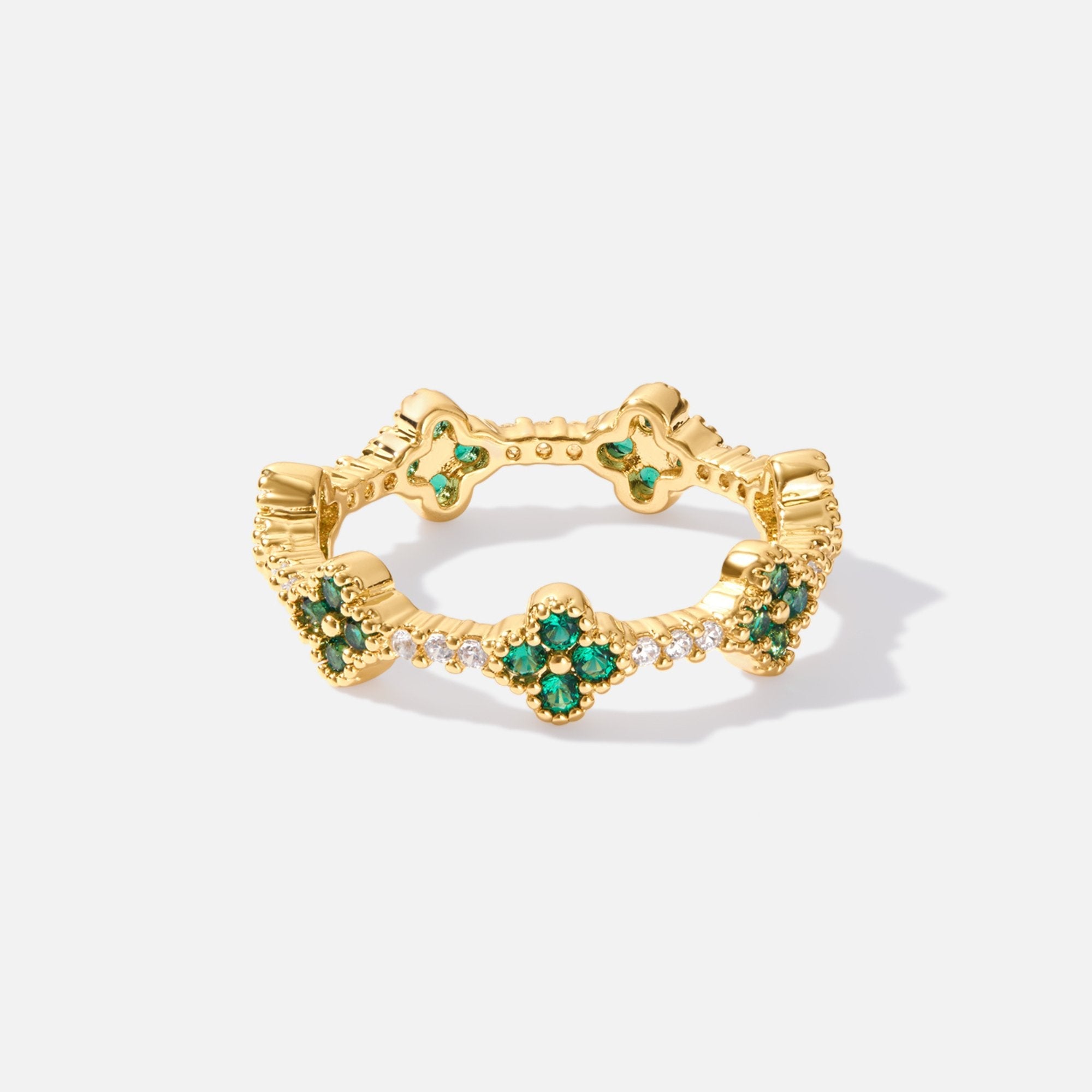 Four Leaf Clover Crystal Ring - Beautiful Earth Boutique