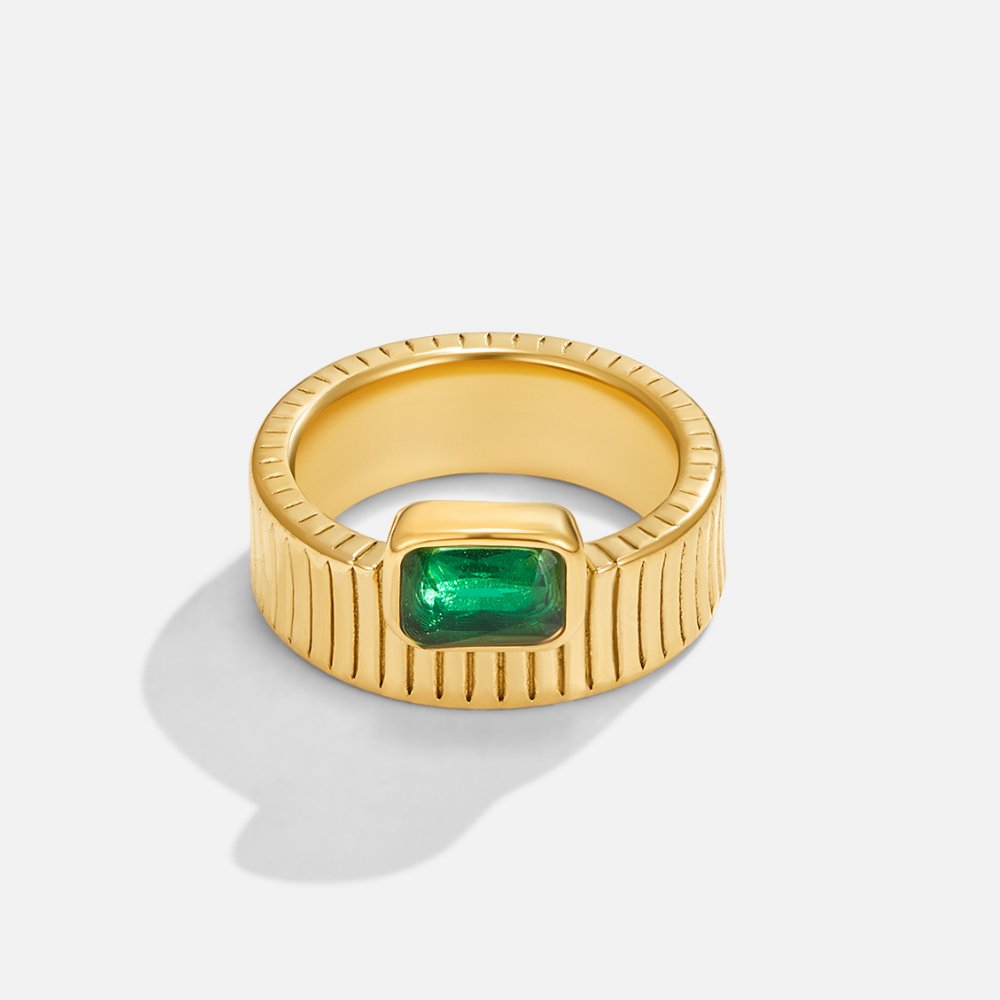 Giana Emerald Gold Ring - Beautiful Earth Boutique