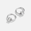 Gigi Crystal Silver Hoop Earrings - Beautiful Earth Boutique