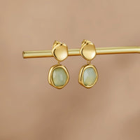 Gold Aquamarine Drop Earrings - Beautiful Earth Boutique