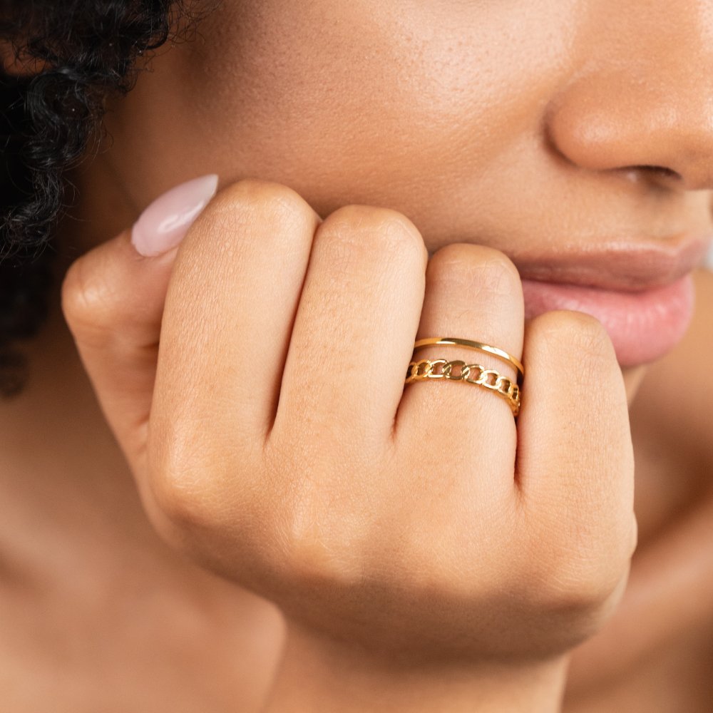 Gold Chain Layered Ring - Beautiful Earth Boutique