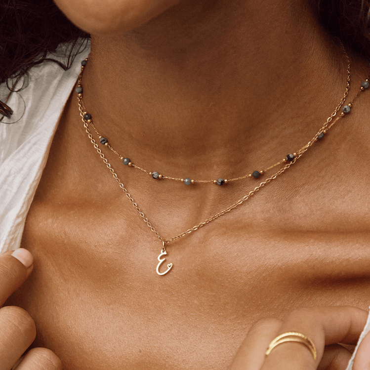 Gold Letter Heart Necklace - Beautiful Earth Boutique