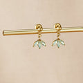 Gold Marquise Petal Drop Earrings - Beautiful Earth Boutique