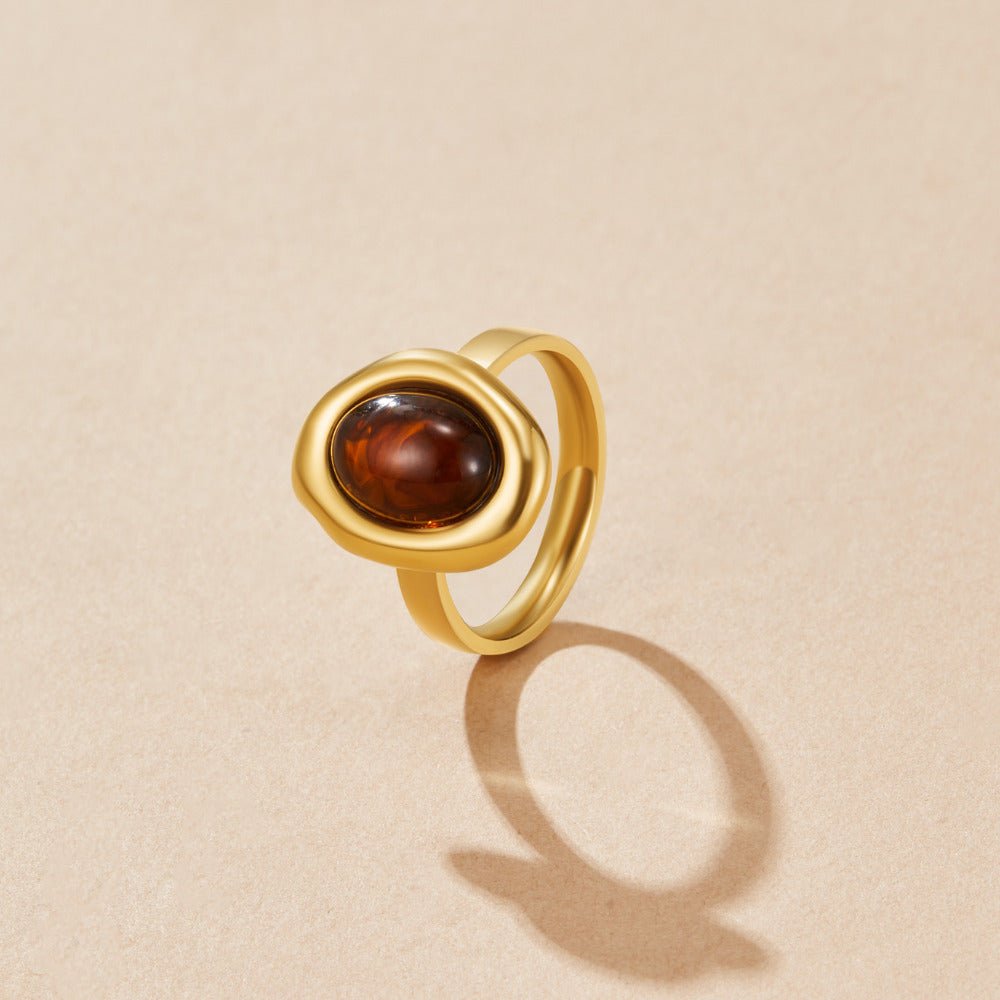 Golden Amber Ring - Beautiful Earth Boutique