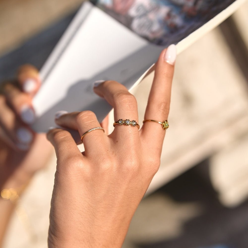 Golden Daisy Infinity Ring - Beautiful Earth Boutique