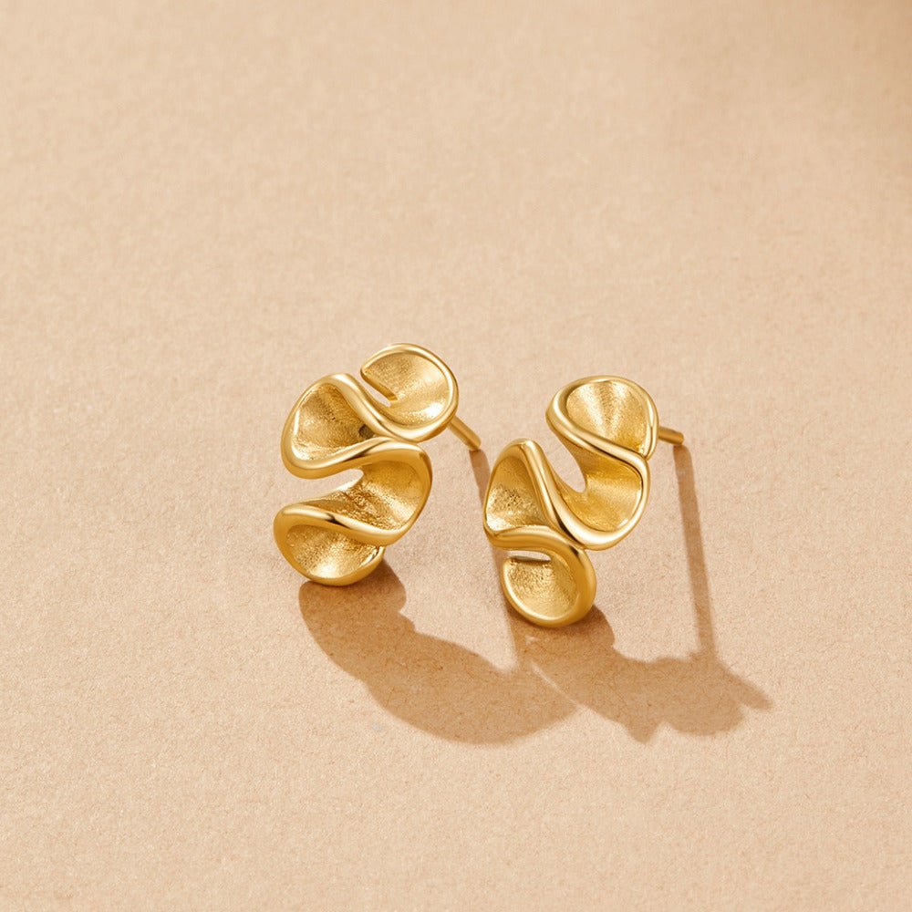 Golden Spiral Drop Earrings - Beautiful Earth Boutique