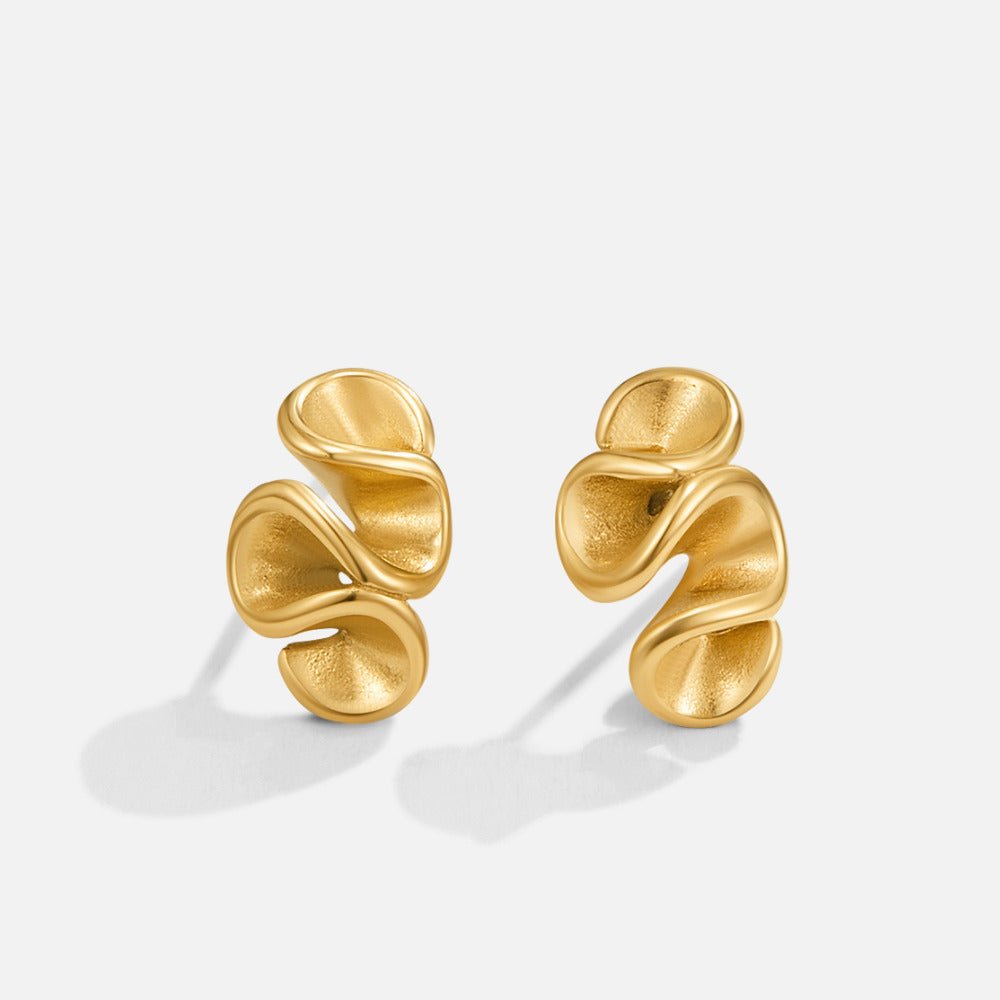 Golden Spiral Drop Earrings - Beautiful Earth Boutique