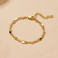 Layered Black & White Stone Bracelet - Beautiful Earth Boutique